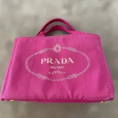PRADA ピンク キャンバス ハンドバッグ