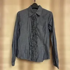 m.f.editorial フリル長袖シャツ グレー Mのサムネイル