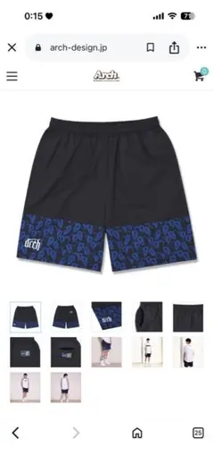 Arch バスケットボールパンツ ブラック ブルーのサムネイル