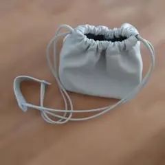 WCJ　ソフトレザー巾着　ライトグレー