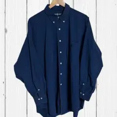 ラルフローレン BIG BUTTON DOWN 長袖シャツ 紺 ポニー刺繍 古着