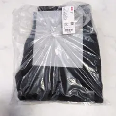 UNIQLO ウォームフリースストレートパンツ 丈長め+ ブラック L