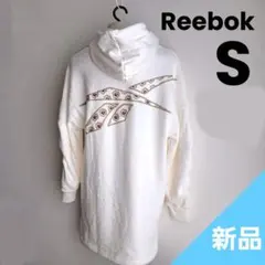 【新品】リーボック スウェット ワンピース 長袖 フード パーカー　ホワイト