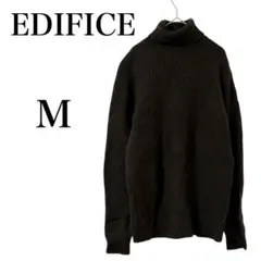 【エディフィス】 ニット セーター 長袖 タートルネック 無地 ウール 毛混
