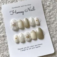 現品発送＊ネイルチップ＊パステルイエロー マグネット ぷっくりフラワー