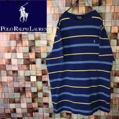 ポロバイラルフローレンボーダーワンポイント刺繍TシャツLオーバーサイズ