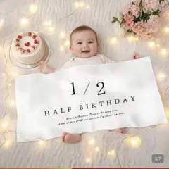 1/2 HALF BIRTHDAY タペストリー 記念撮影用