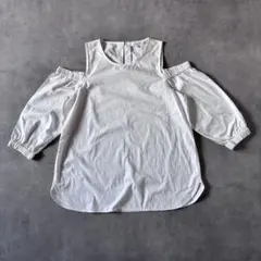 【人気】Calvin Klein M オフショルダー ロンT リネン AK57