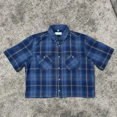 ユーロ　古着　短丈　ボックスカット　半袖　チェック　シャツ　cityboy
