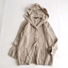 うさとの服 フード付きジャケット 羽織り オレンジブラウン 長袖