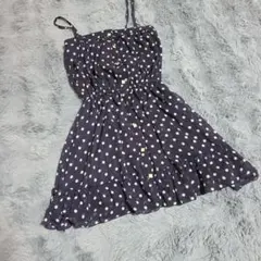INGNI ネイビー 水玉 キャミ フリル　チュニックワンピース