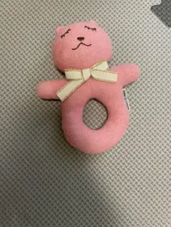 コムサ　くまちゃん　ピンク　ラトル　おもちゃのサムネイル