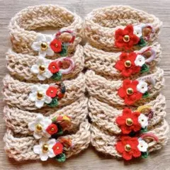 限定♡お正月マフラー　10個　冬　つばき　トリミングチョーカー　(C-36)