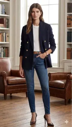 polo Ralph Lauren ダブルブレストニット紺ブレザーのサムネイル