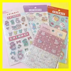 新品　タイルシール　クリア　ピンク　ラメ　ホログラム　ぷっくり　シールまとめ売り