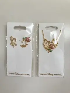 ネックレス　ピアス　2点セット　東京ディズニーリゾート　美女と野獣