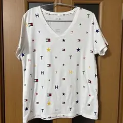 TOMMY HILFIGER SPORT 総柄 Vネック Tシャツのサムネイル