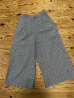 LAURA ASHLEY ストライプ ガウチョパンツ