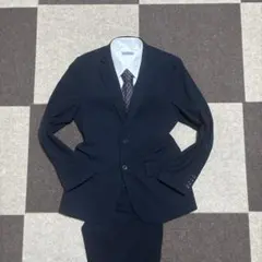 【✨美品】GU ネイビースーツ　セットアップ　無地