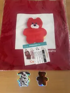 mojojojo くじ Ｃ賞 トートバッグ 赤 ステッカー2枚