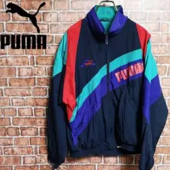 【レアカラー】プーマ ナイロンジャケット アウター ストリート 刺繍ロゴ ジップ