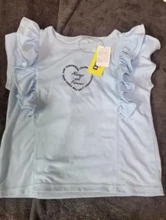 新品未使用 フリル付きサックス色タンクトップ 150