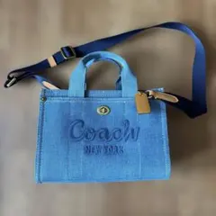 ラスト1点 新品未使用COACHコーチ カーゴ トート 34 デニムブルー