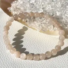 ムーンストーン オレンジ 6mm ブレスレット 16cm