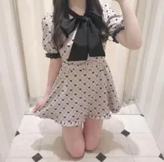 【最終値下げ】evelyn リボンロンパース　ピンク　エブリン