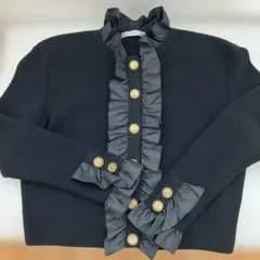 【新品未使用】メルローズ　ニットカーディガン　ブラック