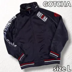 極美品【GOTCHA】ジップアップパーカー 立体ロゴ刺繍 フード内蔵 裏フリース