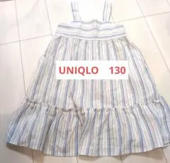 UNIQLO ストライプ ノースリーブワンピース 130