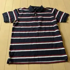 UNIQLO ポロシャツ ボーダー柄 ネイビー Lサイズ