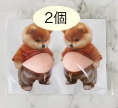 おなかぷにぷにシール　お腹　柴犬　スクイーズ　シリコン　緩衝材発送【2枚】