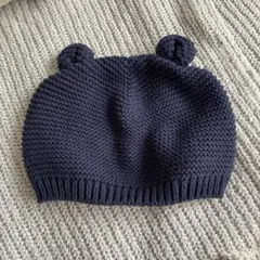 GAP 耳付きニット帽 0-6ヶ月 ネイビー