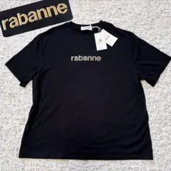 【新品】 H&M×rabanne コラボTシャツ XL ブラック　ロゴ ラバンヌ