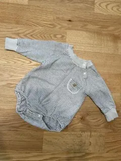 ストライプロンパース 長袖 ポケット付き70センチ