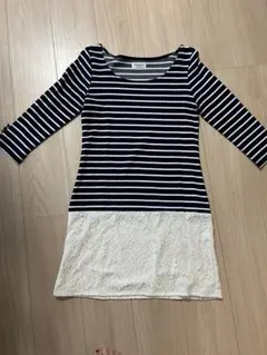 CECIL Mc BEEストール付きストライプ ワンピース