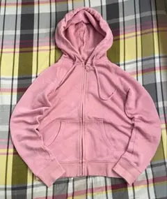 m*様 00s OLD UNIQLO フルジップパーカー　ピンク　y2k 短丈