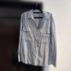 ZARAストライプ 長袖シャツ ポケット付き