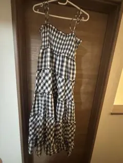 チェック柄キャミワンピース