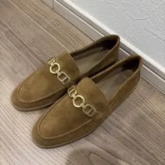 ZARA キャメル スエード ローファー