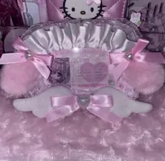 ハンドメイド♡硬質ケースデコ♡B8 横型 名札♡ たれ耳 らび♡ピンク
