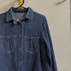 硬め　ゆったり　デニム　シャツ　おしゃれ　レディース　M 秋冬　送料無料