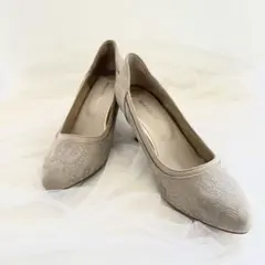 超美品☆ORiental TRaffic レースパンプス ベージュゴールド 38