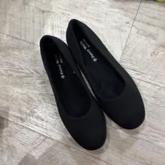 PANSY ブラック　通勤　パンプス レザー　24.0cm 幅広　パンジー