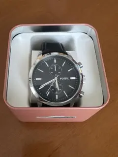 FOSSIL ブラックレザー時計のサムネイル