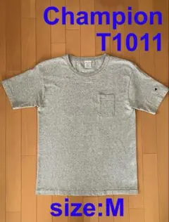 【USA製】Champion T1011 ポケットTシャツ グレー M