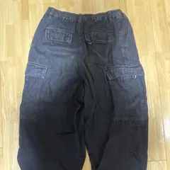 ダークグレー カーゴパンツ 4ポケット　ブラック