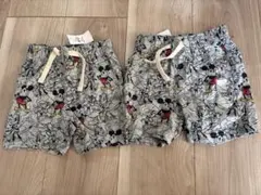 ミッキーマウス　ショーパン　ショートパンツ　90 お揃い　ディズニー　ミッキー